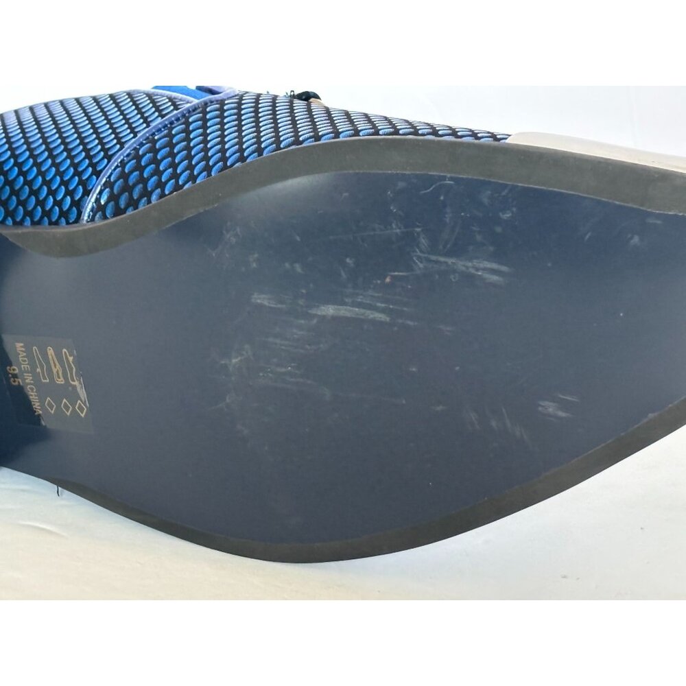 Parrazo Premium Cristiano 05 Mens Dress Loafers 9.5 Blue Black Pointy Metal Tip - Picture 12 of 13